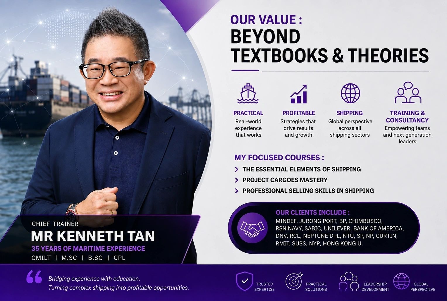 Kenneth Tan — Chief Trainer, TSA The Shipping Academy