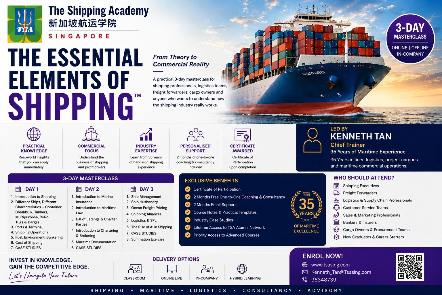 The Essential Elements of Shipping — 3-Day Masterclass flyer